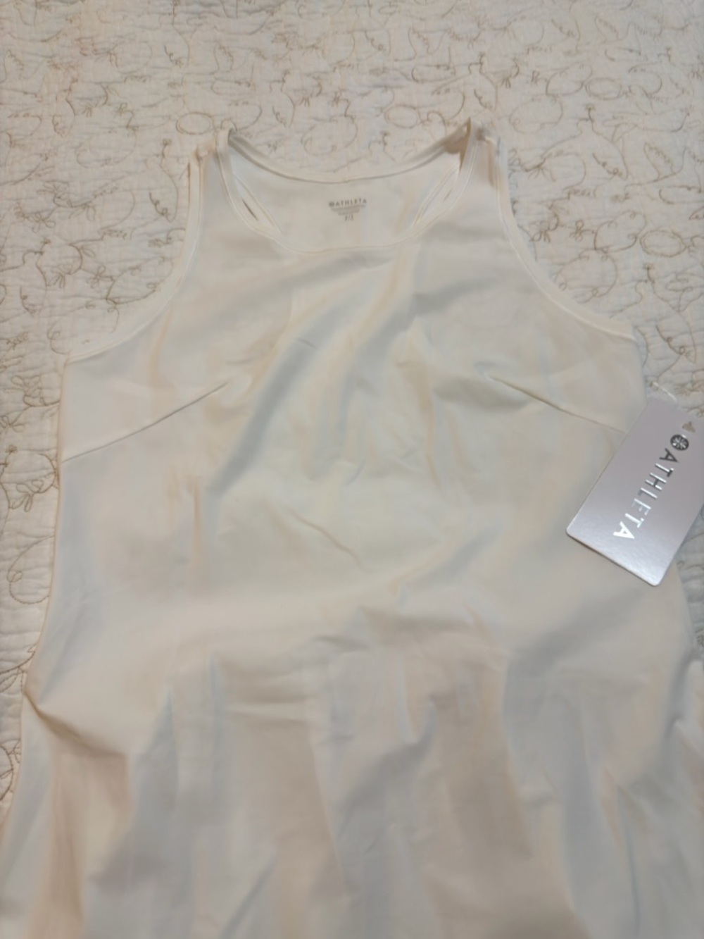 Athleta Cream Racerback Tank - Picture 2 of 6
